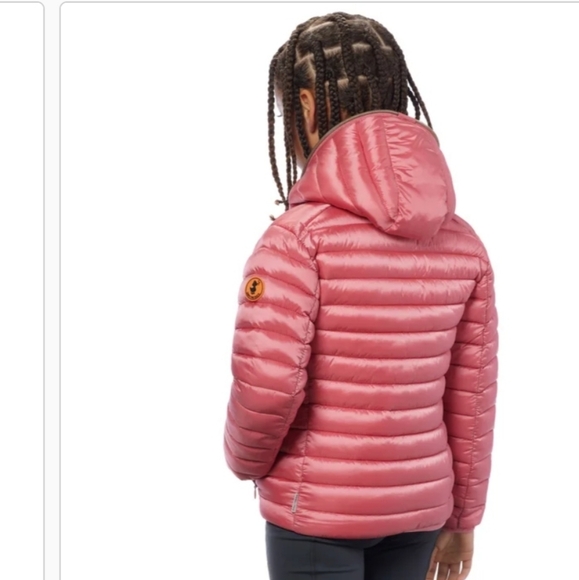 The DuckSave the Duck Youth  Hooded Puffer Jacket PlumTech NWT! - Picture 3 of 5